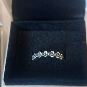 Pandora Silver Stackable Floral Ring